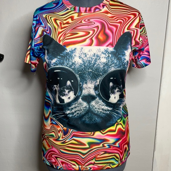 Aideaone Other - Aideaone Psychodelic Cat Tee